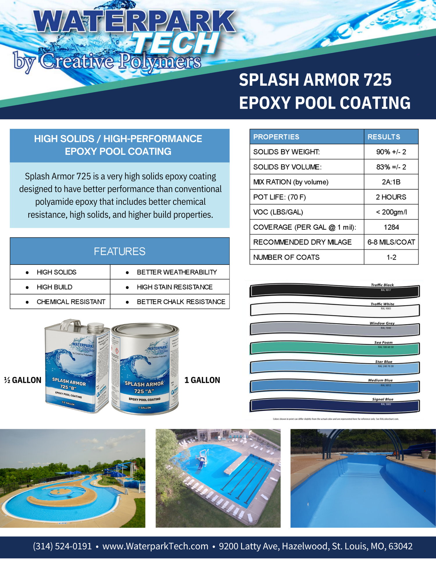 Epoxy Pool Paint Spec Sheet