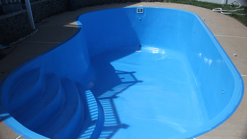 Blue Epoxy Pool Paint Application